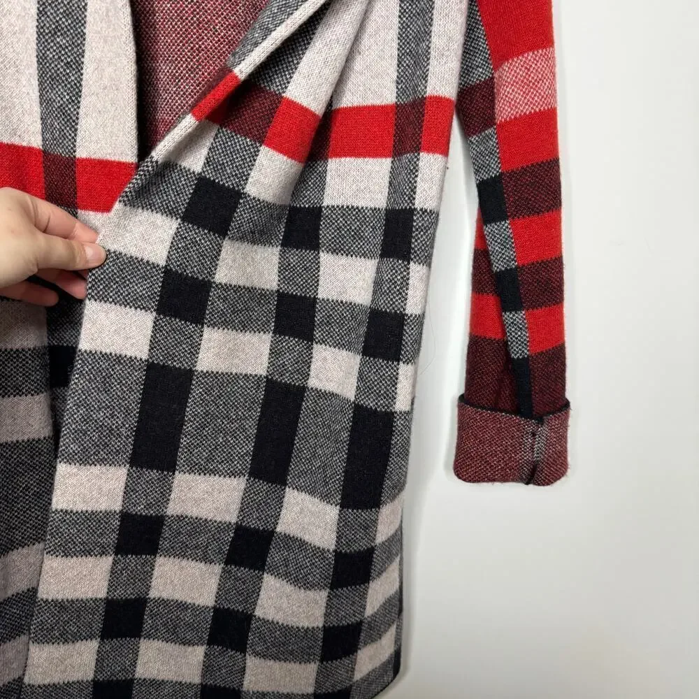 Field Flower Cressida Wool Plaid Coat Sweater XS